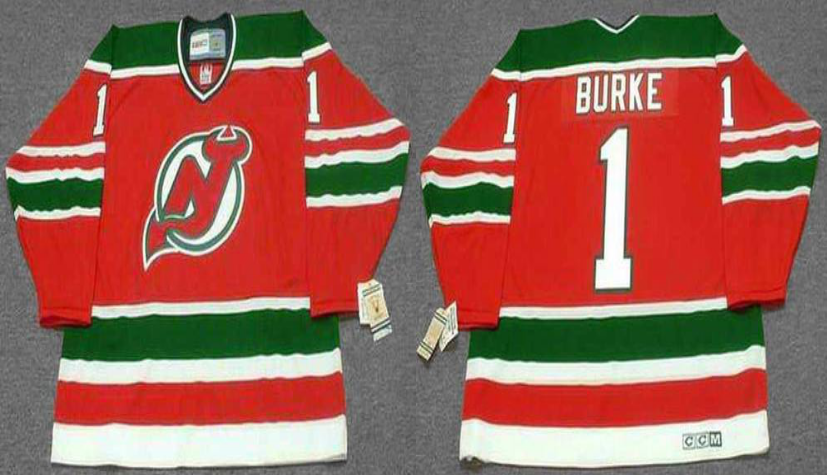 2019 Men New Jersey Devils 1 Burke red CCM NHL jerseys